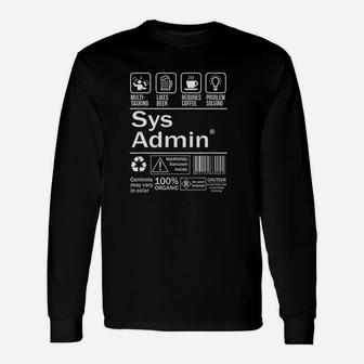 System Administrator Product Label Unisex Long Sleeve | Crazezy