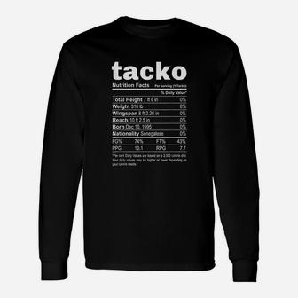 Tacko Nutrition Facts Label Boston Basketball Long Sleeve T-Shirt - Thegiftio UK