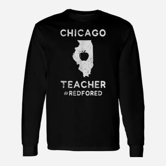Teacher Red For Ed Chicago Public Education Unisex Long Sleeve | Crazezy