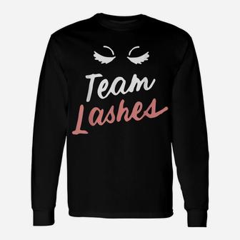 Team Lashes Or Staches Gender Reveal Team Pink Party Gift Unisex Long Sleeve | Crazezy
