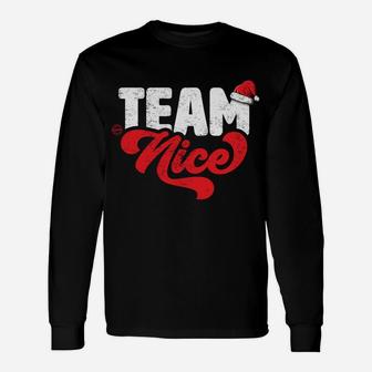 Team Nice - Funny Couple Matching Outfit Christmas Party Unisex Long Sleeve | Crazezy