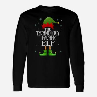 Technology Teacher Elf Xmas Funny Family Matching Christmas Unisex Long Sleeve | Crazezy UK