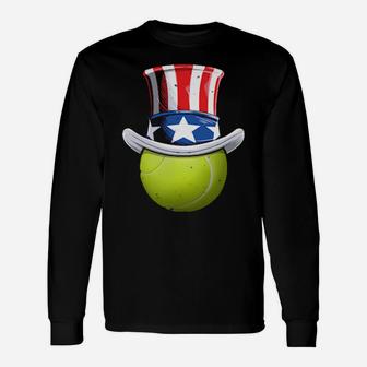 Tennis Ball 4Th Of July Uncle Sam American Flag Long Sleeve T-Shirt - Monsterry DE