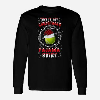 Tennis Lover Funny Santa Hat Christmas Pyjama Saying Gift Id Unisex Long Sleeve | Crazezy
