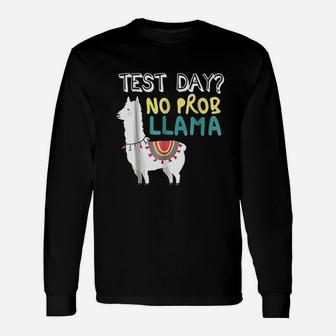 Test Day Llama Teacher Exam Testing Unisex Long Sleeve | Crazezy DE