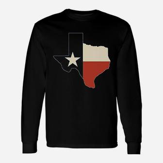 Texas Flag Lone Star State Map Long Sleeve T-Shirt - Thegiftio UK