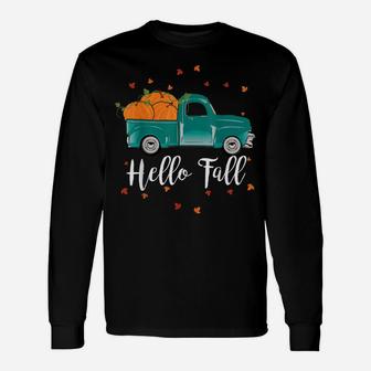 Thanksgiving Harvest Pumpkin Watercolor Truck Fall Gift Unisex Long Sleeve | Crazezy DE