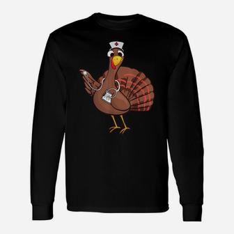 Thanksgiving Nurse Turkey Shirt - Cool Funny Feast Day Gift Unisex Long Sleeve | Crazezy CA