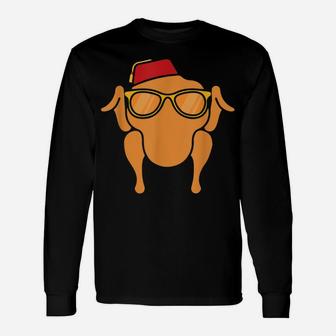 Thanksgiving Shirt Turkey Head Funny Gift For Friends Unisex Long Sleeve | Crazezy CA
