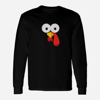 Thanksgiving Turkey Face Thanksgiving Costume Long Sleeve T-Shirt - Thegiftio UK