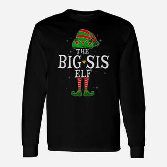 The Big Sister Elf Group Matching Family Christmas Sis Funny Unisex Long Sleeve | Crazezy