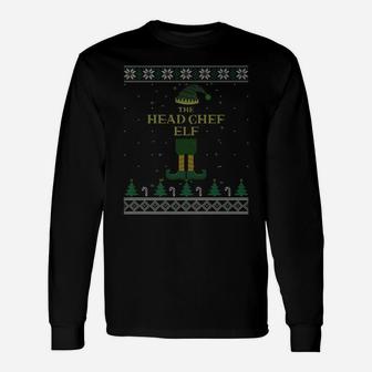 The Head Chef Elf Matching Family Ugly Christmas Sweater Unisex Long Sleeve | Crazezy