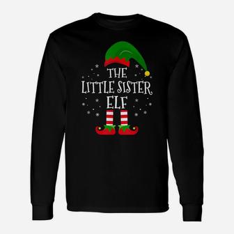 The Little Sister Elf Matching Family Christmas Pajama Funny Unisex Long Sleeve | Crazezy AU