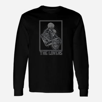 The Lovers Skeleton Tarot Card Gothic Unisex Long Sleeve | Crazezy AU