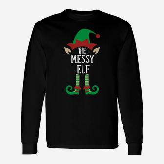 The Messy Elf Matching Family Group Christmas Party Pajama Sweatshirt Unisex Long Sleeve | Crazezy CA