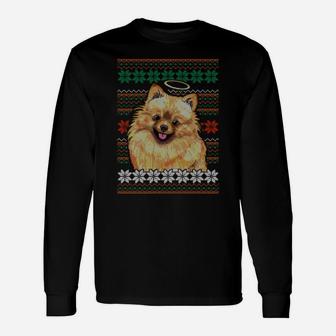The Pomeranian Ugly Christmas Sweater Design Sweatshirt Unisex Long Sleeve | Crazezy