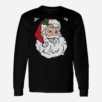 There's Some Hos In This House Funny Christmas Santa Claus Sweatshirt Unisex Long Sleeve | Crazezy CA