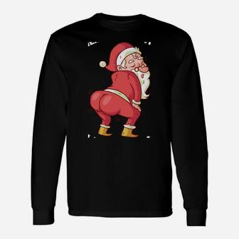 There's Some Hos In This House Funny Christmas Santa Claus Unisex Long Sleeve | Crazezy UK