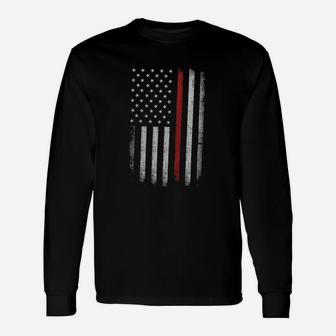 Thin Red Line Flag American Patriot Unisex Long Sleeve | Crazezy UK