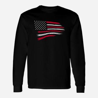 Thin Red Line Patriotic Firefighter Usa Flag Unisex Long Sleeve | Crazezy AU