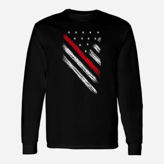 Thin Red Line Usa Flag Firefighter First Responder Unisex Long Sleeve | Crazezy UK