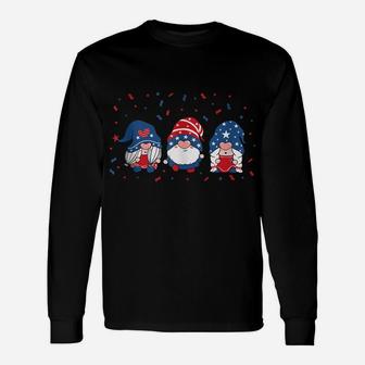 Three Gnomes Celebrating Independence Usa Day 4Th Of July Unisex Long Sleeve | Crazezy CA