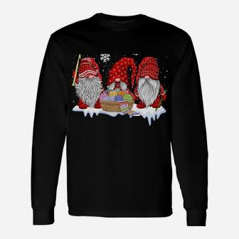 Three Gnomes Crochet And Knitting Christmas Gift Sweatshirt Unisex Long Sleeve | Crazezy