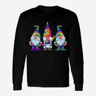 Three Hippie Gnomes Tie Dye Retro Vintage Hat Peace Gnome Sweatshirt Unisex Long Sleeve | Crazezy DE