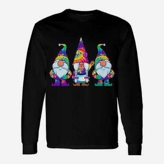 Three Hippie Gnomes Tie Dye Retro Vintage Hat Peace Gnome Unisex Long Sleeve | Crazezy DE