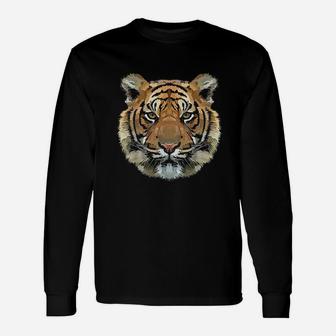 Tiger Realistic Tiger Head For Tiger Lovers Long Sleeve T-Shirt - Thegiftio UK