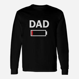 Tired Dad Low Battery Drained Long Sleeve T-Shirt - Thegiftio UK