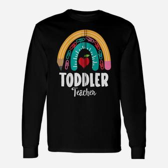 Toddler Teacher, Funny Boho Rainbow For Teachers Zip Hoodie Unisex Long Sleeve | Crazezy