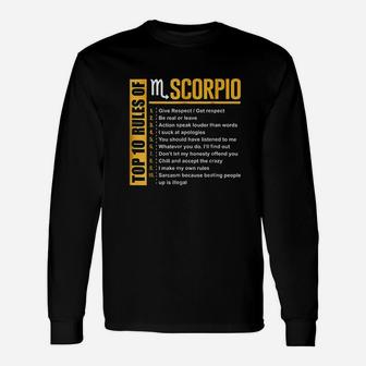Top 10 Rules Of Scorpio Birthday Gifts Unisex Long Sleeve | Crazezy