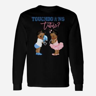 Touchdown Or Tutus Gender Reveal Family Baby Shower Matching Unisex Long Sleeve | Crazezy CA