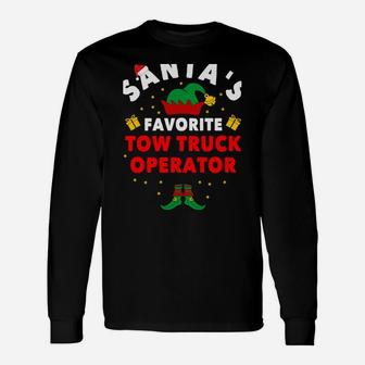 Tow Truck Driver Gifts Christmas Santa's Favorite Holiday Sweatshirt Unisex Long Sleeve | Crazezy DE
