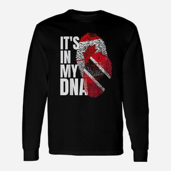 Trinidadian And Canadian Mix Dna Flag Unisex Long Sleeve | Crazezy CA