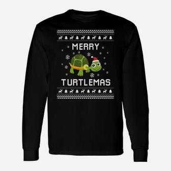 Turtle Lover Christmas Ugly Xmas Turtle Sweater Gift Sweatshirt Unisex Long Sleeve | Crazezy DE