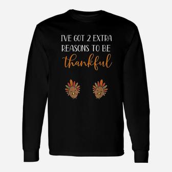 Twins Thanksgiving Turkey Baby Announcement Unisex Long Sleeve | Crazezy