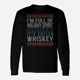 Ugly Christmas Drinking Design Funny Whiskey Holiday Gift Sweatshirt Unisex Long Sleeve | Crazezy UK