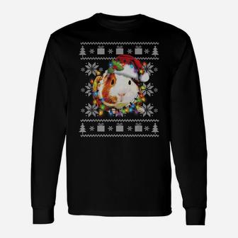 Ugly Christmas Guinea Pig Gift Funny Santa Pajama Sweatshirt Unisex Long Sleeve | Crazezy