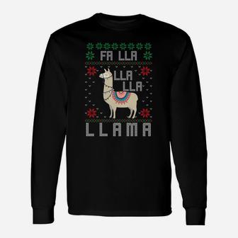 Ugly Christmas Sweater Llama Funny Holiday Sweatshirt Unisex Long Sleeve | Crazezy DE