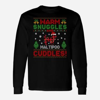 Ugly Maltipoo Gift Warm Snuggles And Maltipoo Cuddles Pajama Sweatshirt Unisex Long Sleeve | Crazezy
