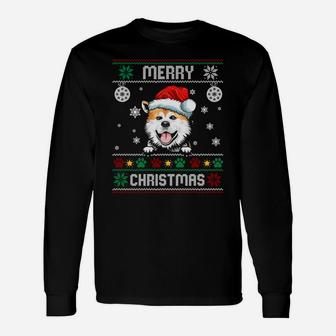 Ugly Merry Christmas Dog Akita Xmas Costume Gift Sweatshirt Unisex Long Sleeve | Crazezy