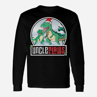 Uncle Claws Saurus T-Rex Dinosaur Matching Family Christmas Unisex Long Sleeve | Crazezy