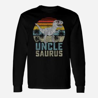 Unclesaurus T Rex Dinosaur Uncle Saurus Family Matching Unisex Long Sleeve | Crazezy CA
