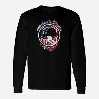 Union Construction Worker Gifts For Builders Unisex Long Sleeve | Crazezy CA