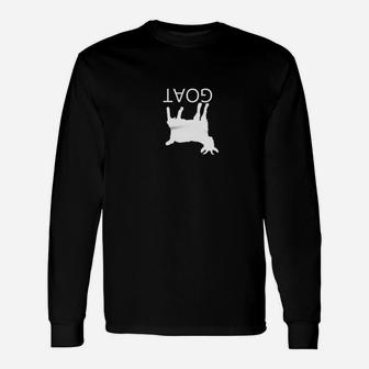 Upside Down Goat Silhouette With Goat Long Sleeve T-Shirt - Thegiftio UK