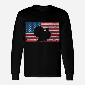 Us America Flag Turkey Day Hunting Thanksgiving Unisex Long Sleeve | Crazezy AU