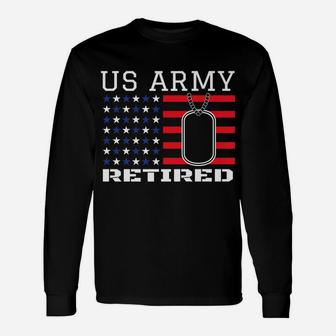 Us American Flag Patriotism Dog Tag Veteran Army Retirement Unisex Long Sleeve | Crazezy AU