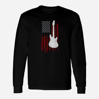 Us Flag Guitar 4Th Of July Unisex Long Sleeve | Crazezy